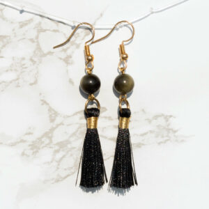 Aretes de Obsidiana Dorada